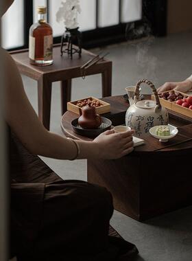 弥言日式火钵碳炉箱胡桃木组合围炉煮茶套装茶空间边炉茶桌取暖茶