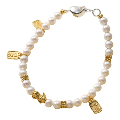 衍淡水珍珠手链貔貅款招财旺财