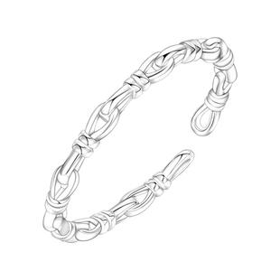 925纯银打结编织戒指女开口食指环小众设计感冷淡风时尚个性尾戒