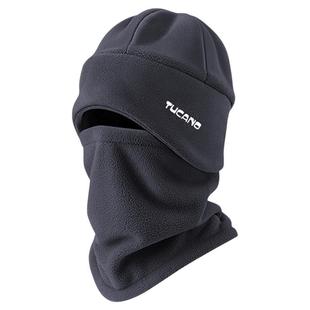 啄木鸟套头帽子男2025冬季新款户外加绒加厚保暖护耳护颈帽子套装