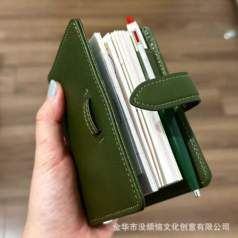 橄榄绿m5活页手账本笔记创意设计记事本计划口袋日记日程本加厚