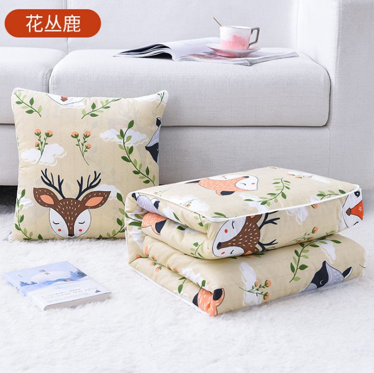 优惠抱枕两用办公室午睡靠垫空调汽车折叠被子汽车靠枕被午休沙发