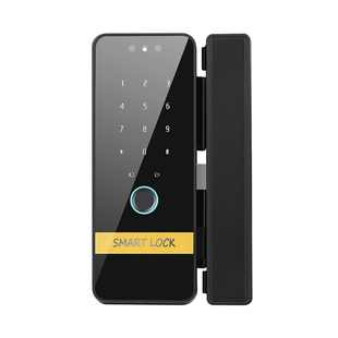 人脸识别玻璃门指纹锁免开孔单双开门办公室电子智能锁门禁密码锁