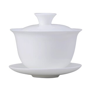 高档薄胎骨瓷盖碗茶杯潮汕功夫茶具家用大中小三才盖碗泡茶碗白瓷