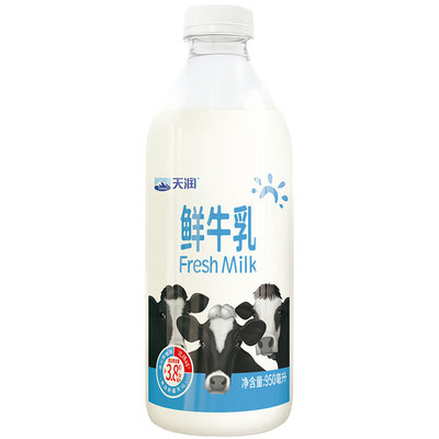 生产日期：9月20日 天润新疆巴氏杀菌鲜牛乳瓶装950g