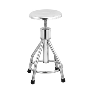 不锈钢凳子圆凳靠背旋转手术凳护士凳螺旋升降加厚实验室304圆凳