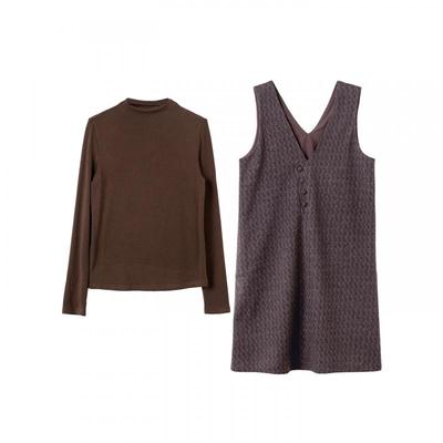 宝诗黎两件套打底背心连衣裙