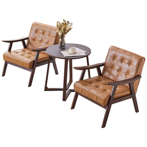 实木单人小沙发椅子阳台休闲椅极简单人椅客厅卧室阅读矮复古单椅