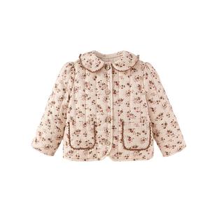 【清仓】babylove女宝宝夹棉外套秋冬季时尚百搭上衣婴儿保暖棉服