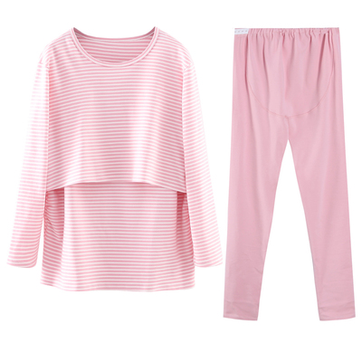 大码孕妇秋衣裤秋冬纯棉加厚哺乳