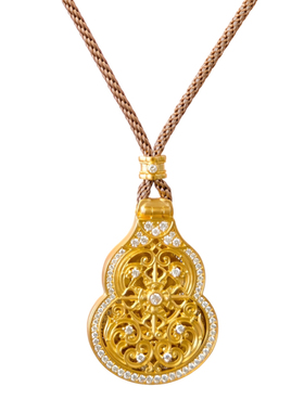 足金包银佑护身佩吊坠女毛衣项链