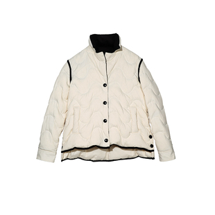 ZOLLE因为撞色拼接叠穿层次感保暖短款夹克羽绒服女25秋冬新品