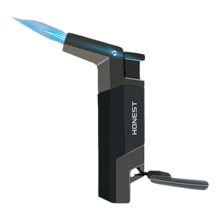 Honest/百诚气体直冲火机防风创意磨砂大火力烟斗打火机带挂扣