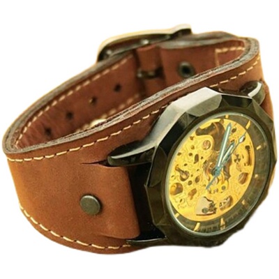 genuine手作迷人复古风机械腕表