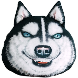 哈士奇抱枕搞怪狗头靠垫男生款生日礼物送男朋友兄弟抽象实用宿舍