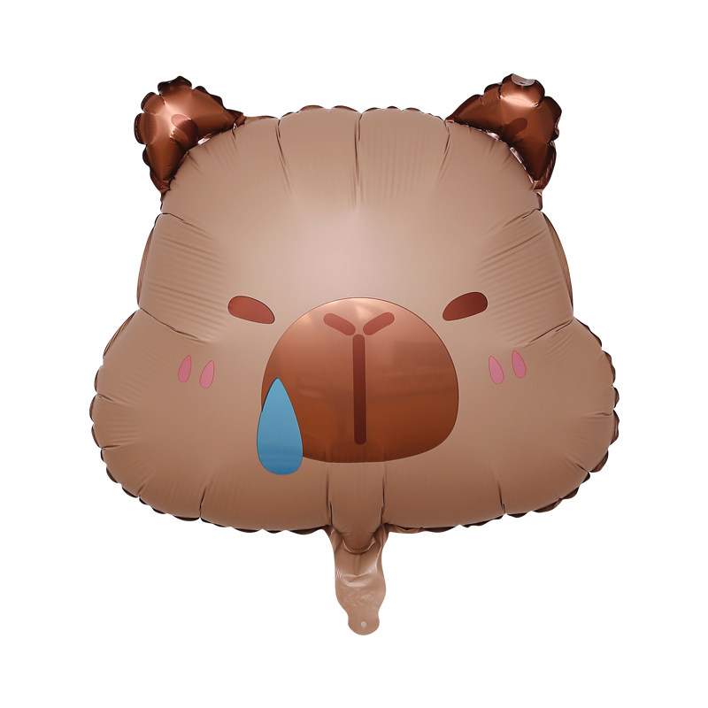 capybara水豚卡皮巴拉飘空氦气球铝膜儿童生日装饰派对布置背景墙