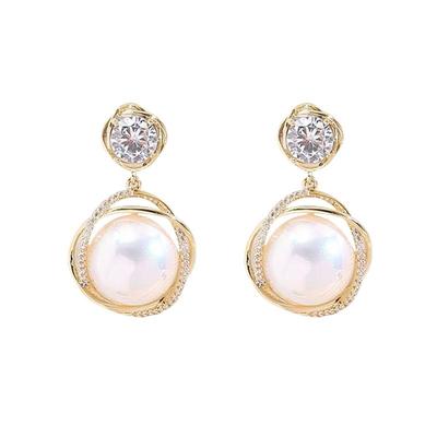 珍珠吊坠耳钉925银针耳环轻奢高级感气质百搭耳饰新款潮网红耳坠