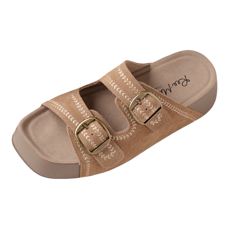 REEMOOR睿慕勃肯双扣一字拖女
