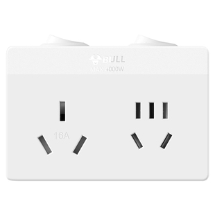 公牛空调插座转换器16安高功率插板16a转16a加10a插头大三孔插排