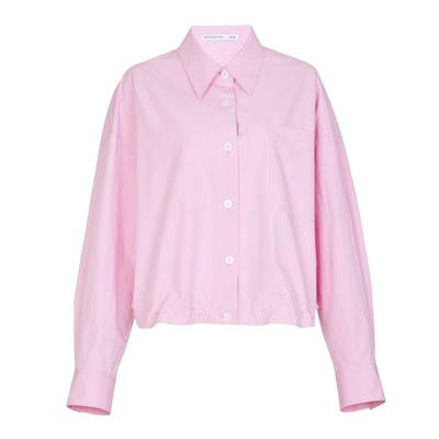 婉甸秋季度假风休闲水晶粉色衬衫式单外套上装1233O04D