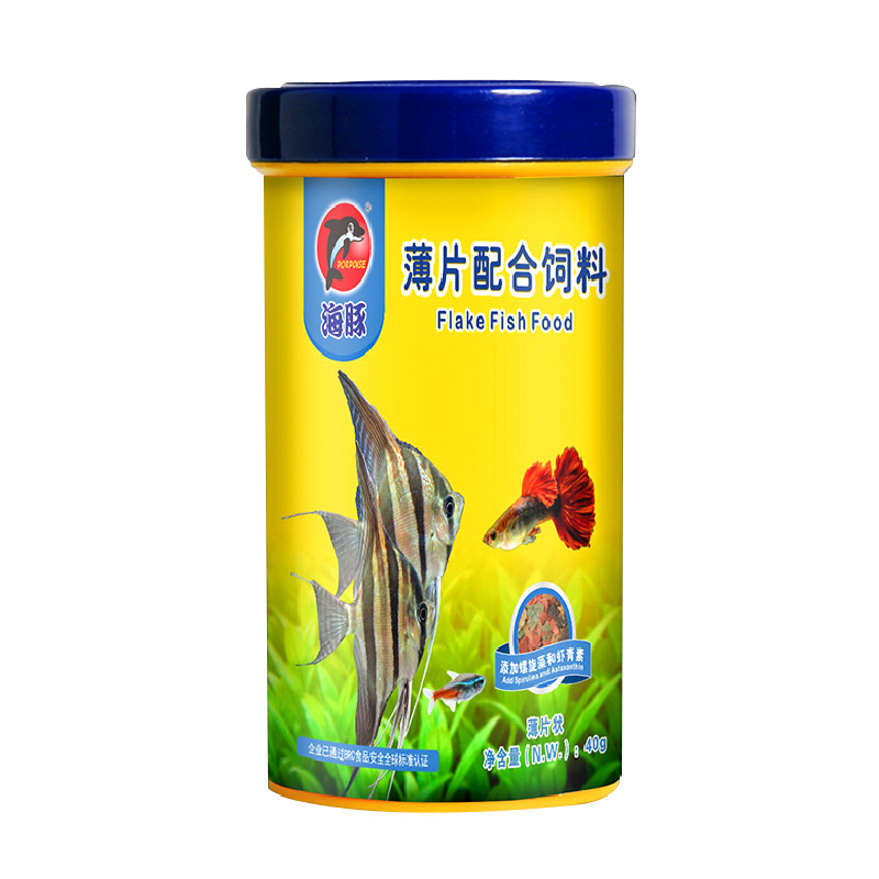 海豚薄片鱼粮观赏鱼饲料小型热带鱼孔雀鱼科灯鱼食上浮