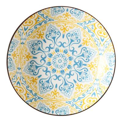 釉下彩高义夫炒菜盘陶瓷大众圆形