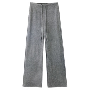 白色垂感糯米裤女加绒冬季微喇阔腿裤2025新款窄版直筒运动卫裤