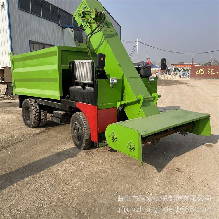 四轮五方牛场清粪车 养殖场地面粪便铲粪机 翻卸后斗牛粪刮粪机