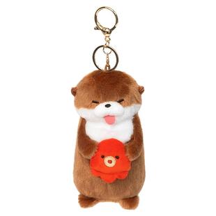 Amuse小水獭站姿毛绒公仔挂件可爱日系卡通玩偶包挂饰钥匙扣礼物