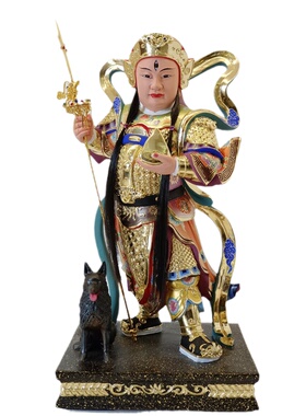 二郎神杨戬香樟木中式摆件