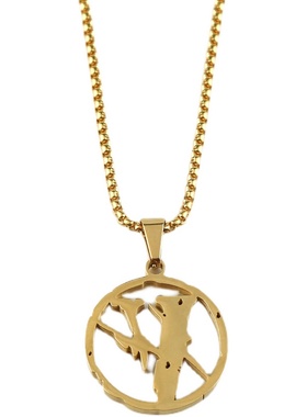 KORKEN日韩街头嘻哈镂空机枪项链