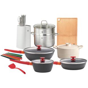 德国双立人Now Plus 套装除菌刀架砧板不粘锅汤锅珐琅锅美好食光