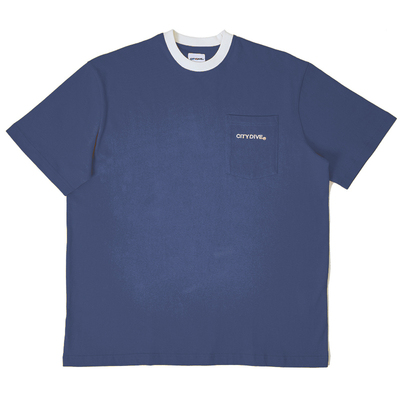 刺口廓绣宽松短袖恤男女潮流宽松