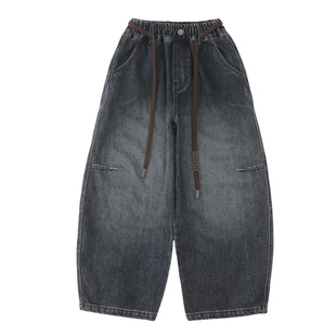 男童直筒裤高腰牛仔裤洋气潮裤2026新款儿童宽松裤子中大童休闲裤