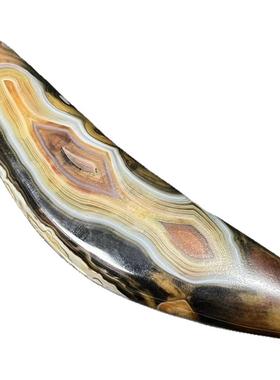 藏传高油包浆牛角缠丝玛瑙天珠款