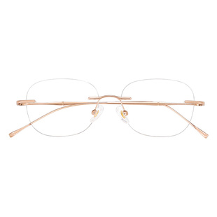 许我耀眼赵露思同款眼镜女许妍无框超轻纯钛仅6g近视可配蔡司镜片