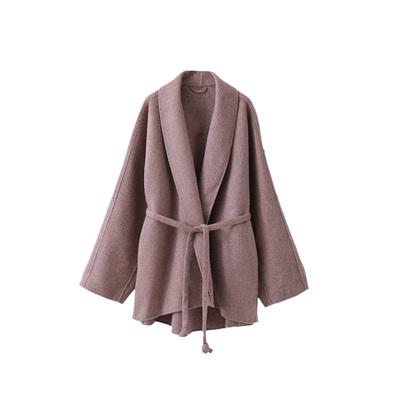 慵懒松弛感斗篷式双面呢外套