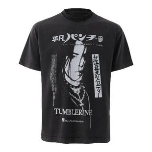 TuM/TumBlerine水洗印花短袖恶搞“落叶危机”创意印花T恤Vintage