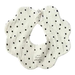 voila六层纯棉纱布花瓣双面婴儿口水巾围嘴360度A类全棉透气吸水