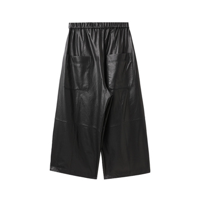 复古老钱百搭松紧腰阔腿裤