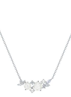 周六福项链女玫瑰链坠S925银时尚百搭高级感小众送女友节日礼物