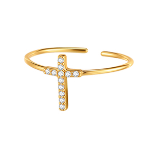 韩系ins不规则锆石戒指女爱心小花开口食指戒蝴蝶结十字新款银饰