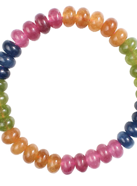 陵固思彩虹碧玺玉髓水晶手链饰品