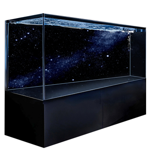 鱼缸背景画纸高清定龙鱼蝴蝶鲤月光星空太空超白缸造景装饰图3d