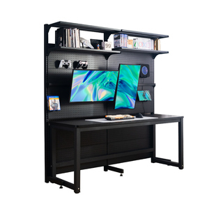 五金少女 电竞桌 电动升降桌洞洞板台式电脑桌书桌书架电竞房桌搭