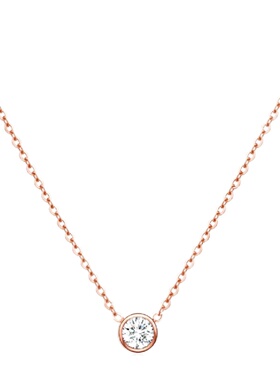 日韩单钻18k玫瑰金锁骨链女