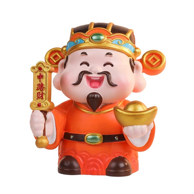福喜暴富五路财神摆件树脂工艺品