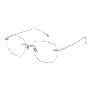 LOHO无框近视眼镜男款可配度数女眼镜架钛架防蓝光蔡司镜片眼镜框
