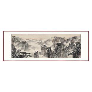 山水画客厅挂画新中式沙发背景墙国画背有靠山书房办公室黄山壁画