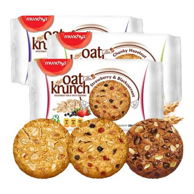 马奇新新燕麦粗粮饼干208g进口